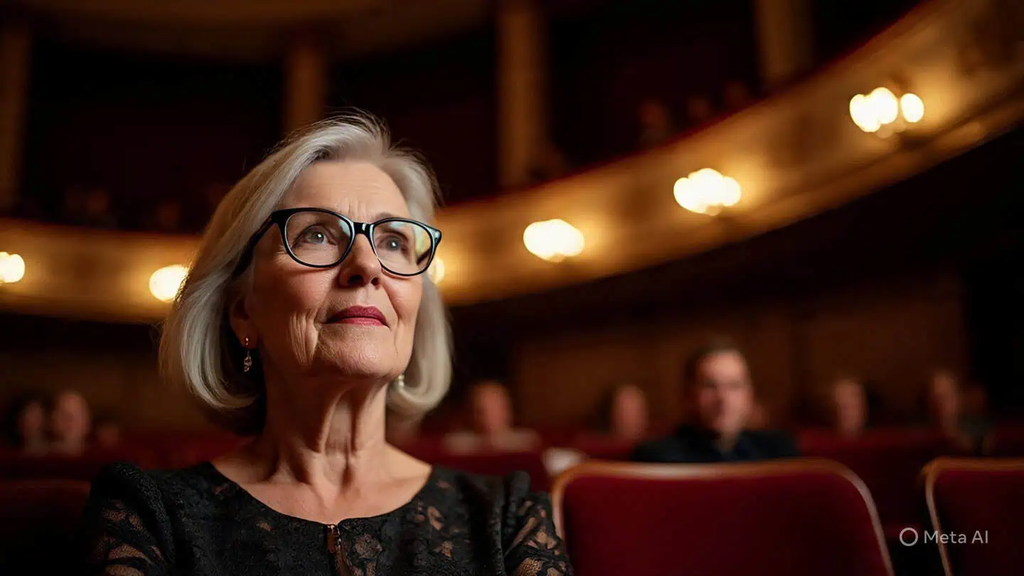 Mujer con espejuelos esfuerza su vista durante la noche