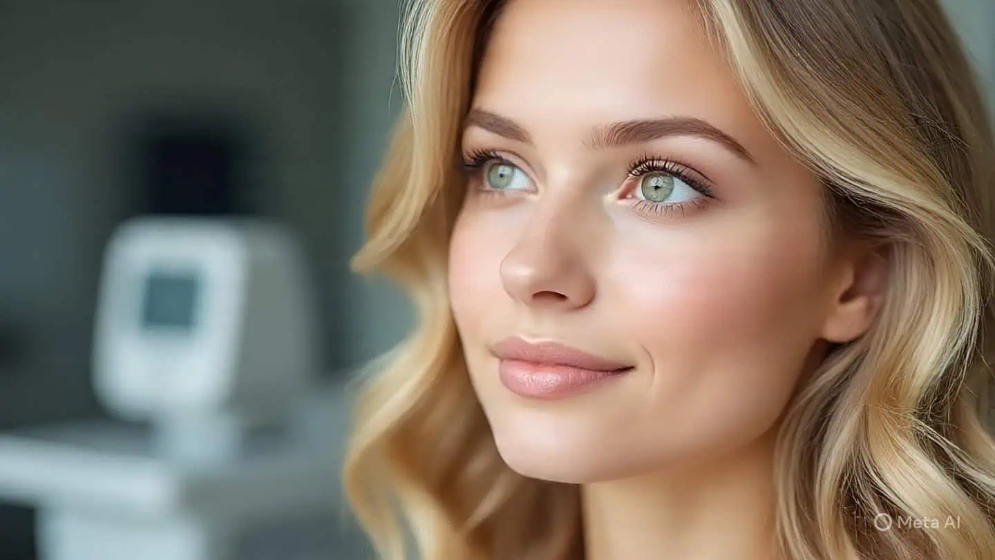 Mujer joven puede mirar lejos.